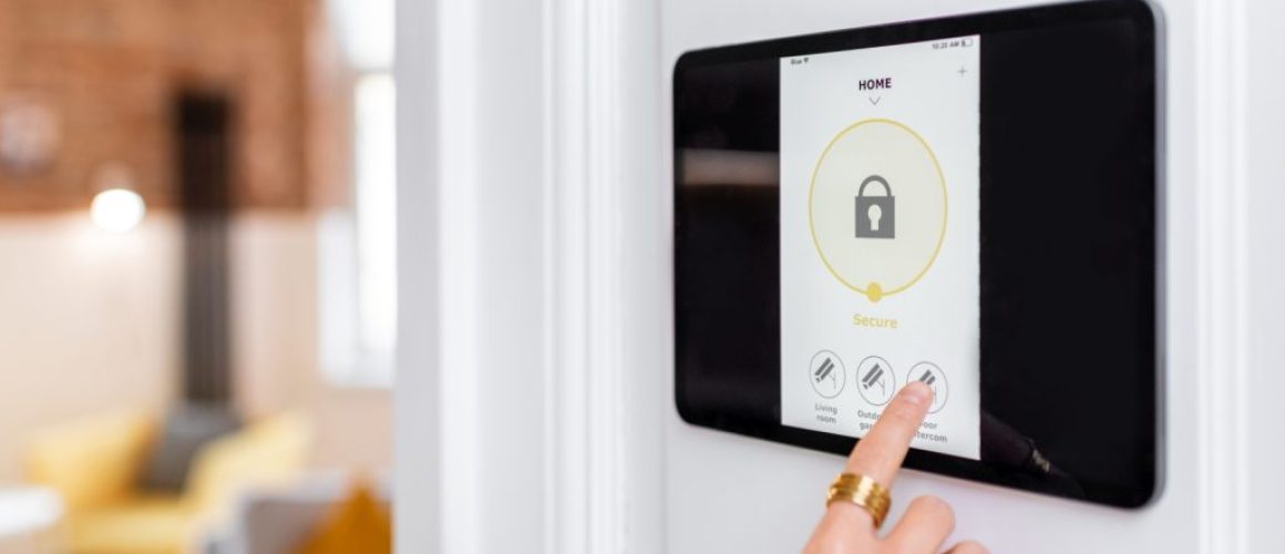 Controlling home alarm system with a digital touch screen panel